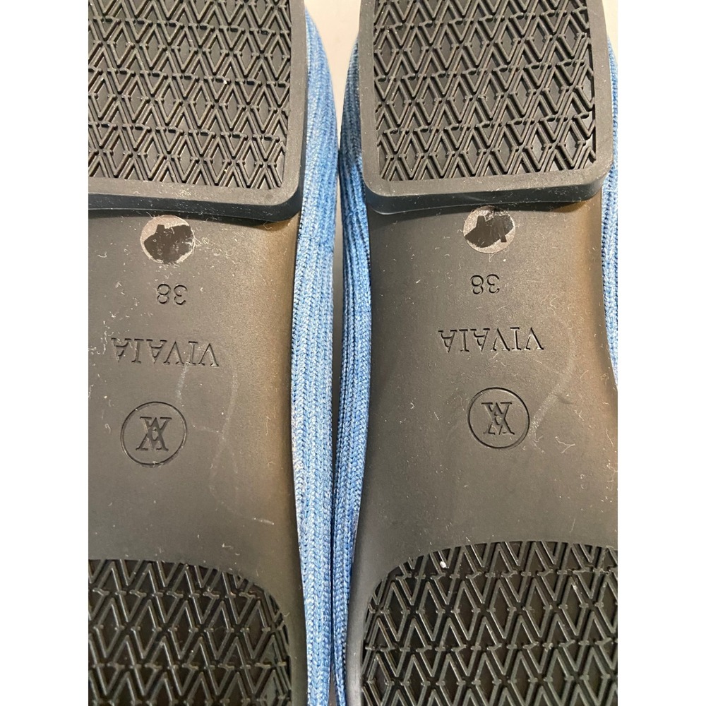 Vivaia Margot 2.0 Square Toe Ballet Flats Denim Blue Knit Womens EU 38 - Picture 7 of 8